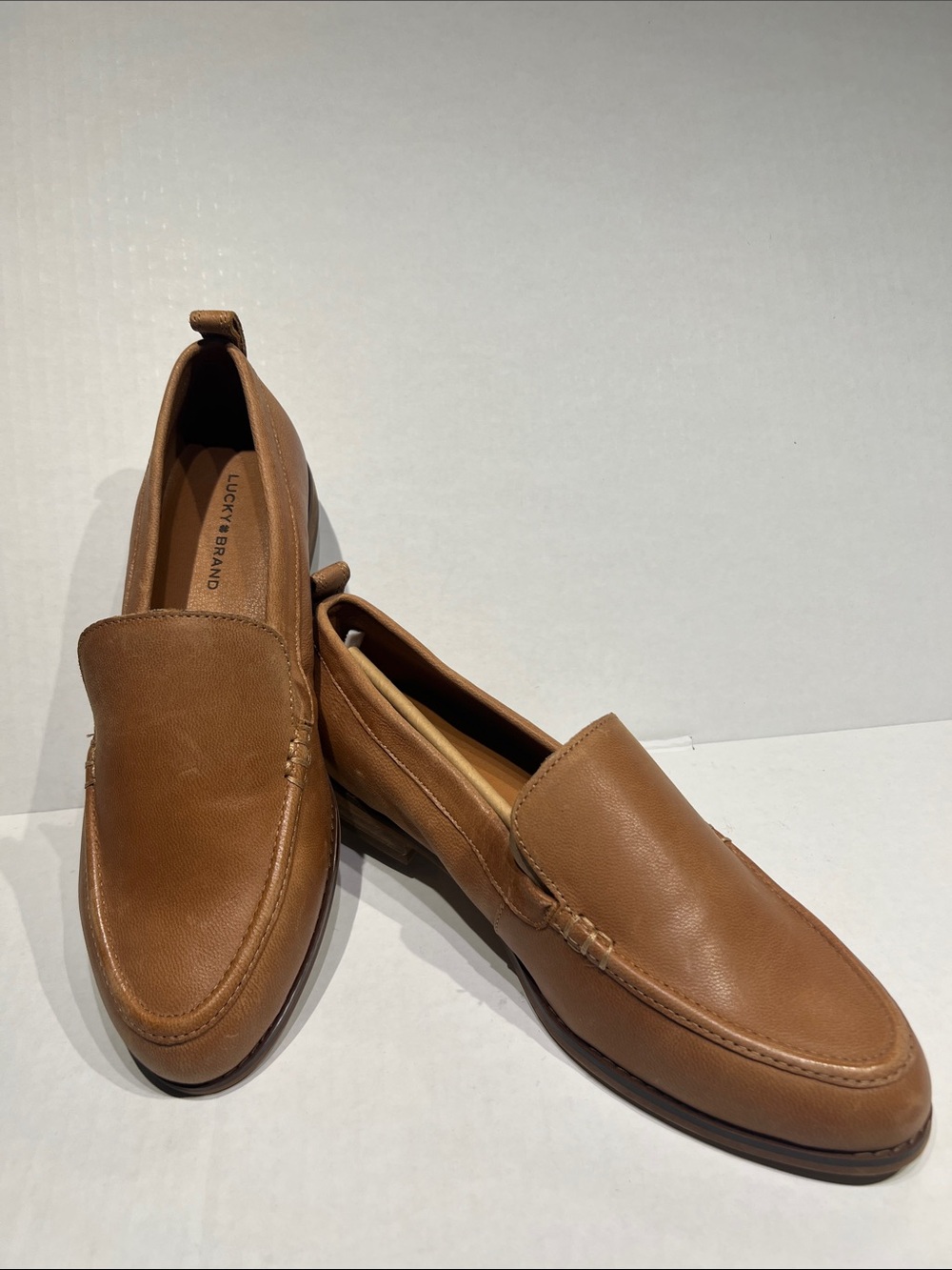 Lucky Brand Cognac Leather Slip-On Loafers Sz 9